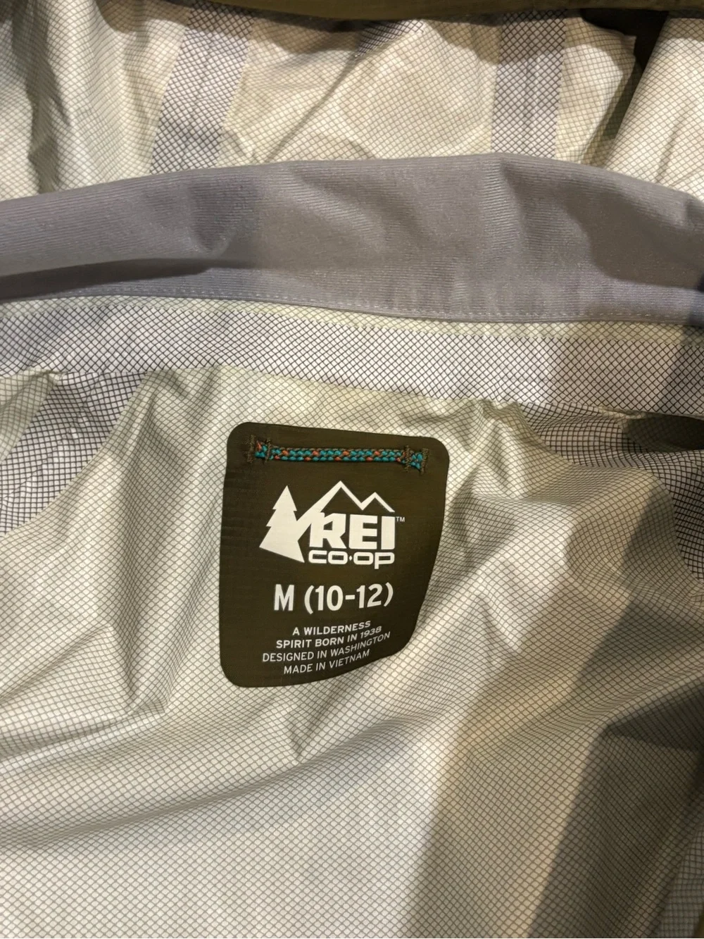 REI Co-op Olive Green Jacket with Light Gray Lining